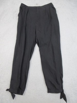 Abercrombie & Fitch Pants Womens XL Black Lyocell Tie Ankle Tapered Pull On