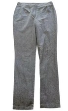Dolce & Gabbana Womens Sz 44 Gray Tweed Cotton Wool Blend Straight Leg Pants 30"