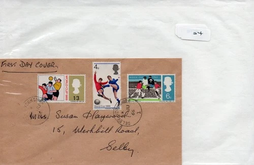 GB - First Day Cover Plain (D 04 ) 1966  World Cup Football- pmk. fine CDS Selby