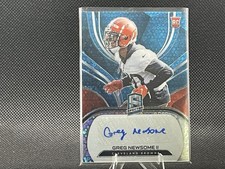 2021 Panini Spectra Neon Blue Prizm 23/50 Greg Newsome II #255 Rookie Auto RC