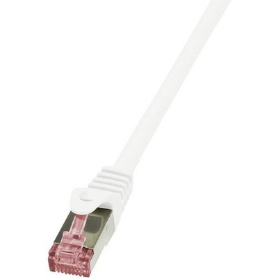 Logilink CQ2091S RJ45 Netzwerkkabel, Patchkabel CAT 6 S/FTP 10.00m Weiß Flammwid