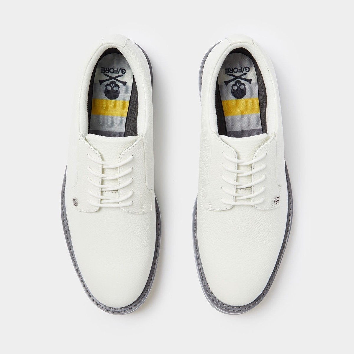 G/FORE MENS GALLIVANTER PEBBLE LEATHER GOLF SHOE SNOW  display picture 3