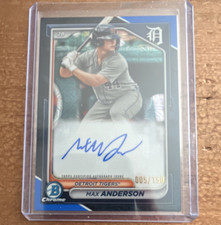 Topps 2024 Bowman Chrome Max Anderson Blue Refractor Auto Rookie /150