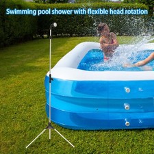 Outdoor Shower Kit Adjustable Height Accessory for Beach Poolside Outdoor