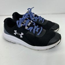 Under Armour GGS Outhustle Print Sneakers Shoes 5Y Youth 5 Black Mesh Athletic