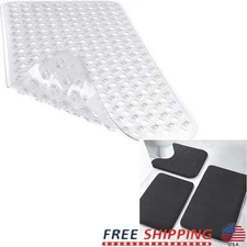 Super Soft Memory Foam Bath Mat Set Non Slip Water Absorbent Rug Safety Comfort