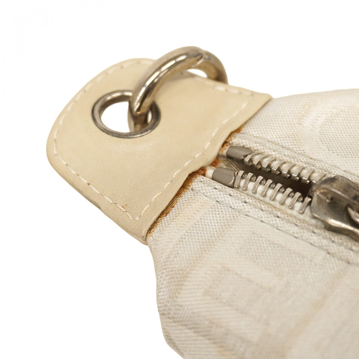 Auth [6ba1011-k] CHANEL Handbag Canvas White Silver metal fitting [Pre-owned... thumbnail 8