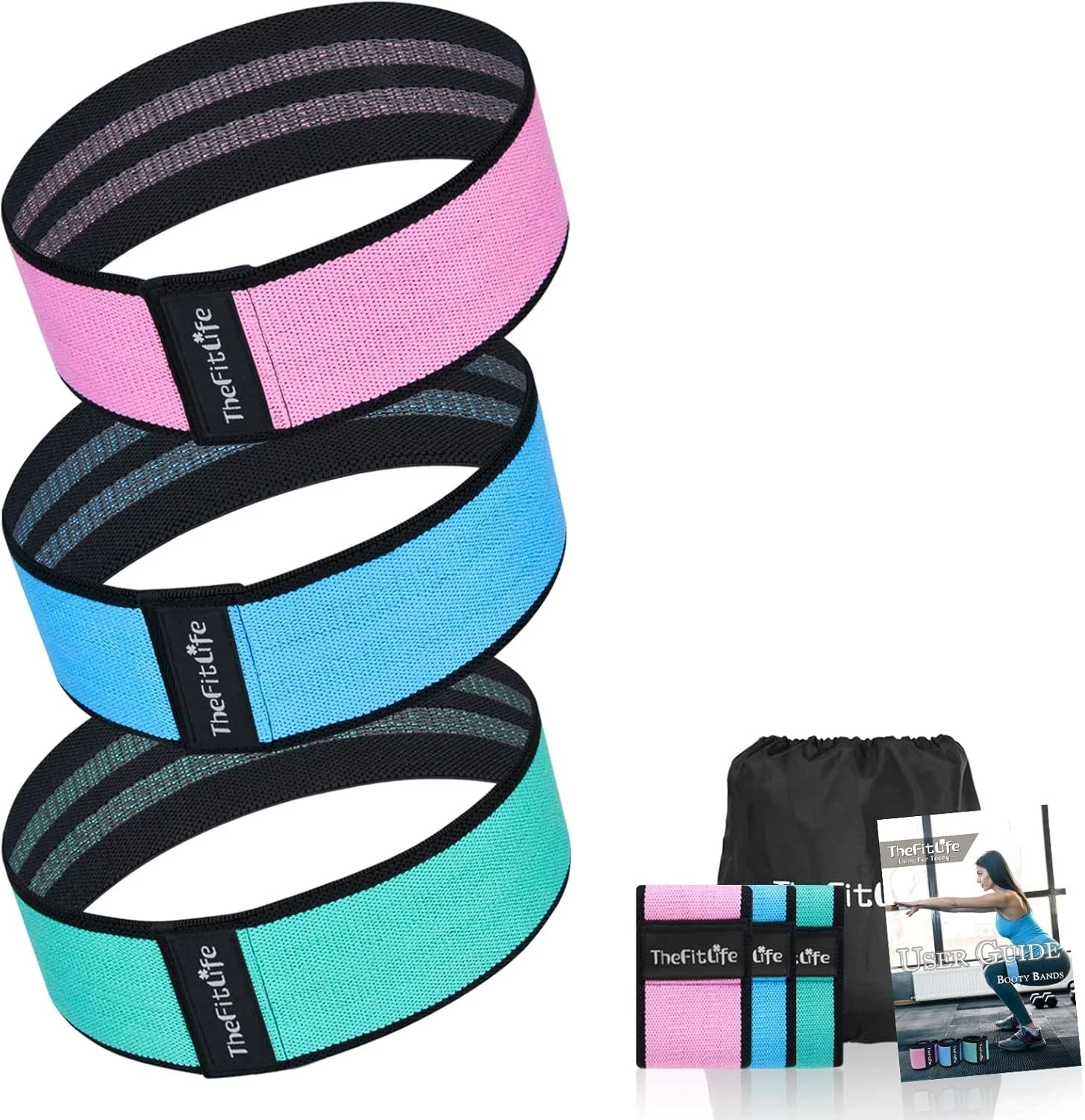 TheFitLife Resistance Bands for Legs and Butt - Fabric Exercise Bands Circle