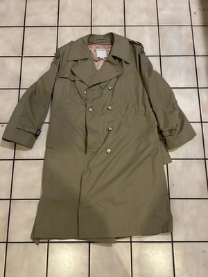 Woodmere Trench Coat Mens 42 Regular Tan Belted Double Breasted Made Korea