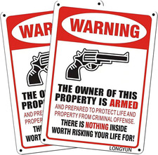 No Trespassing Sign 2PCS Private Property No Trespassing Warning Metal Yard Sign