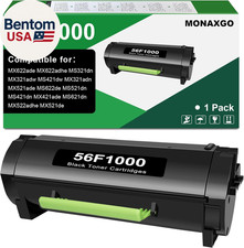 56F1000 Black Toner Cartridge Compatible for Lexmark MS621 Toner 56F1000 Toner C