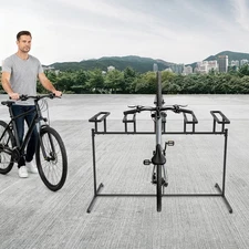 Adjustable Height Bicycle Stand, Sturdy Metal Storage Rack for 5 Bikes