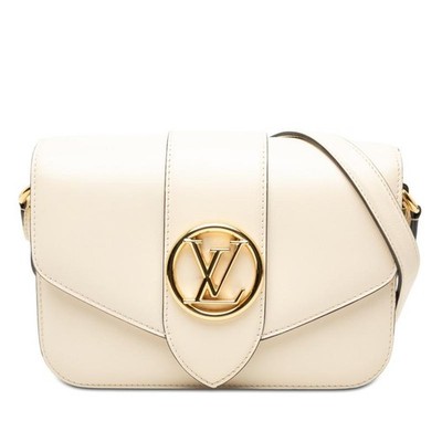 Louis Vuitton Ponthieu Crossbody Shoulder Bag M55950 Cream White Leather Ladies