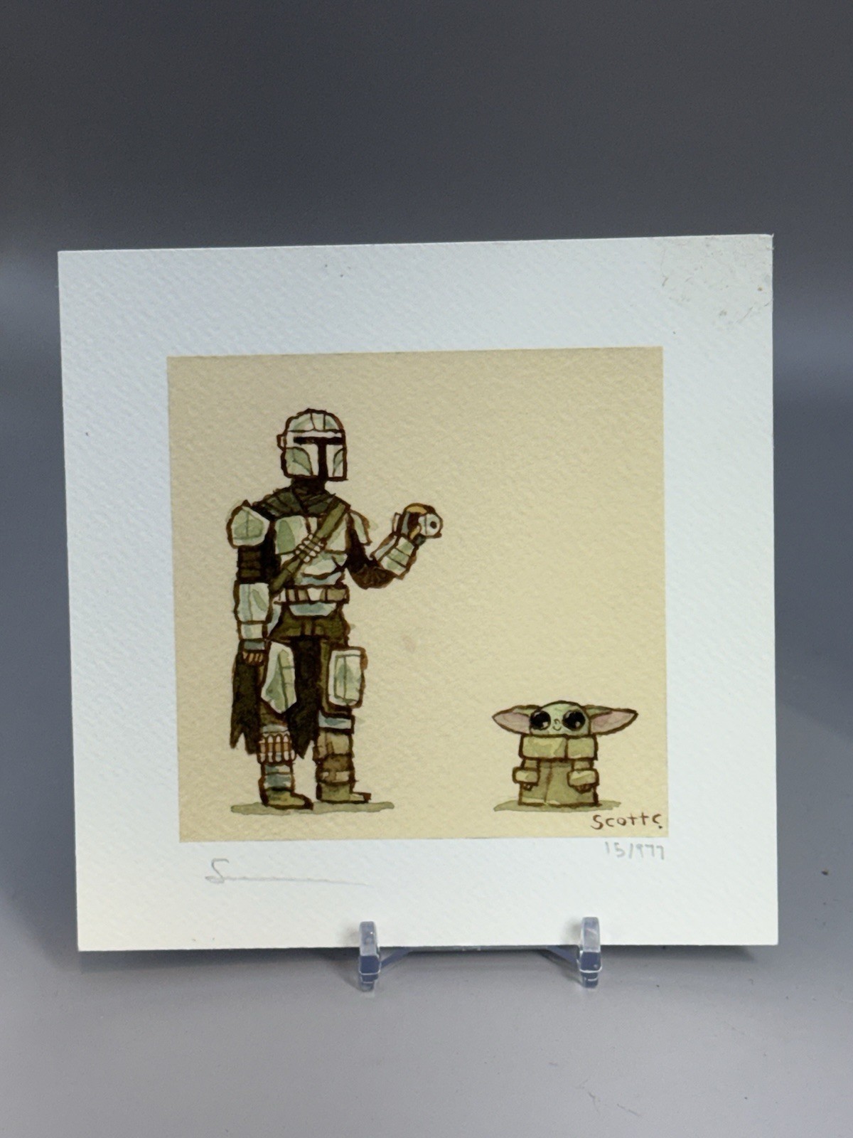 Scott C Great Showdowns Star Wars The Mandalorian Grogu Art Movie Print 5x5 Read