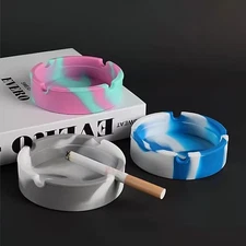 Silicone Ashtray – Thickened, Portable, Unbreakable, Home/Outdoor, Marble/Camouf