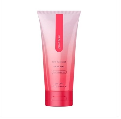 Pure Romance-GREAT HEAD- Oral Gel Pink Strawberry- Relax Throat, Curb Gag Reflex