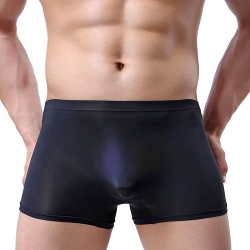 Sexy Men Ice silk Seamless Boxer Briefs Pouch Underwear Shorts Trunks Underpants - Image 2 of 4