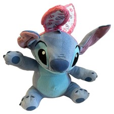 Disney Stitch Easter Bunny Ears Plush Stuffed Animal Blue Pink Just Play 12  