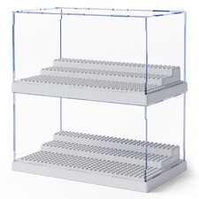 2 Pack Display Case for Minifigures Action Figures Blocks, Clear Dustproof Ac...