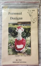 Vintage Personal Designs PD-42 Mrs. Claus Porch Goose Outfit Pattern ~ 1992