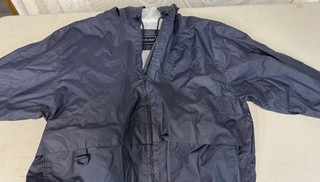 London Fog Men's Blue Rain Coat/windbreaker Jacket Drawstring Size XL Backpack