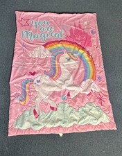 2018 Funhouse You Are Magical Unicorn Pink Toddler Blanket Rainbow Hearts
