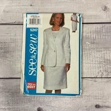 See & Sew 5247 Sewing Pattern Sheath Dress Jacket Miss Size 18-22 UNCUT