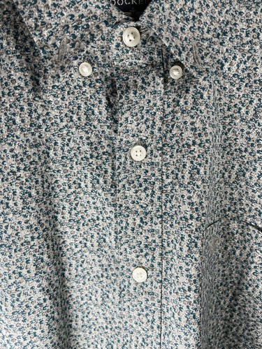Dockers Men's Large Green Floral Wrinkle Free Long Sleeve Button-Front Shirt - Picture 2 of 9
