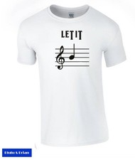 Image of The Beatles parody T-shirt Let it Be musical note b 60s music song title Unisex