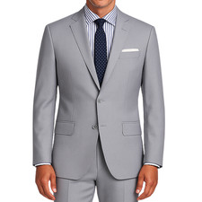 VINCI Men's Light Gray 2-Button Slim Fit Suit - NEW