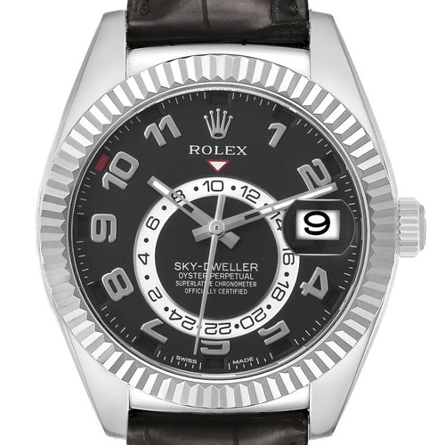 Rolex Sky-Dweller White Gold Black Dial Mens Watch 326139 Box ...