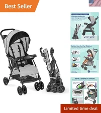Cloud Plus Easy-Fold Toddler Stroller - Reclining Seat & Parent Trays Included