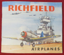 1941 WWII Richfield Airplanes Booklet w/ Lithographs Set By Charles Rosner