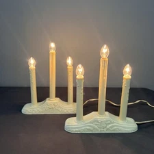 Pair Of VTG Electric 3 Light Window Drip Candles Candolier 9x9”