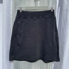 IBEX Merino Wool Blend Izzi A-Line Skirt in Size Xs Pockets Black / Grey