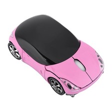 Pink Car Shaped Wireless Mouse 1600DPI with USB Receiver Cute Computer Mouse