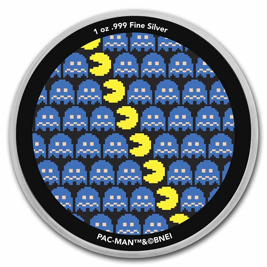 PAC-MAN™ Pixel Pattern 1 oz Colorized Silver Round | eBay