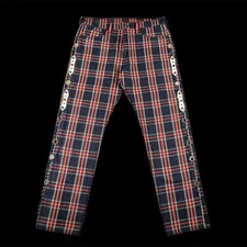 Kapital Plaid Studded Jewel Cisco Tartan Plaid Pant Navy Size 34