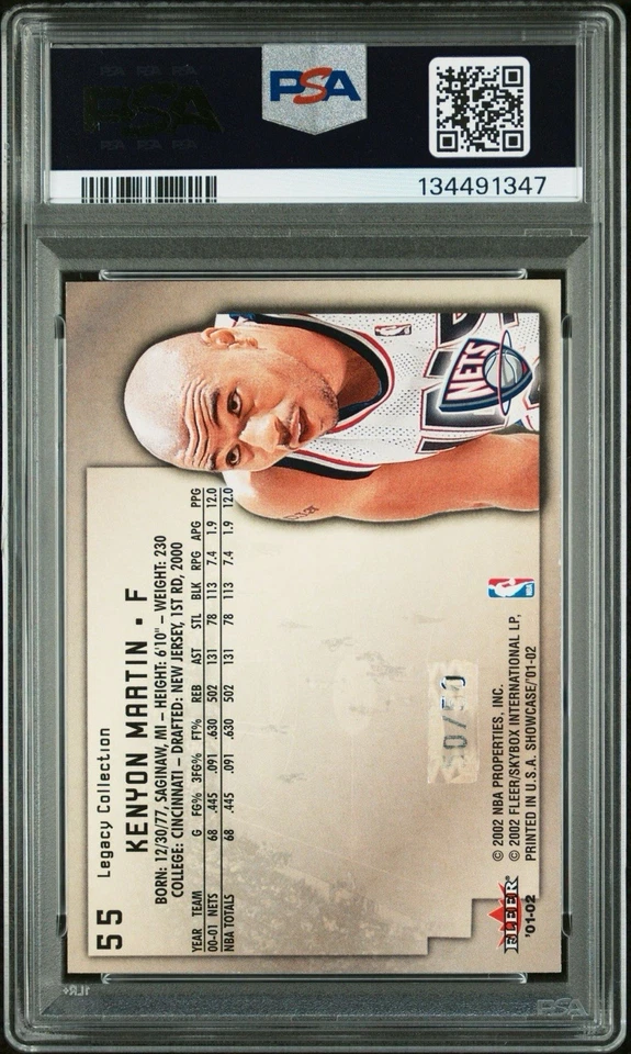 Kenyon Martin 2001 Fleer Showcase #55 Legacy Collection/50 PSA 9 Foto 2 de 3