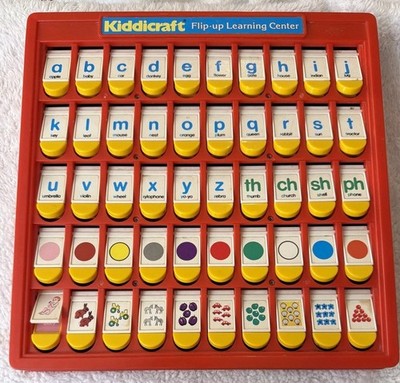 Kiddicraft Flip-up Learning Center Interactive Toy Numbers Colors ABC's Vintage