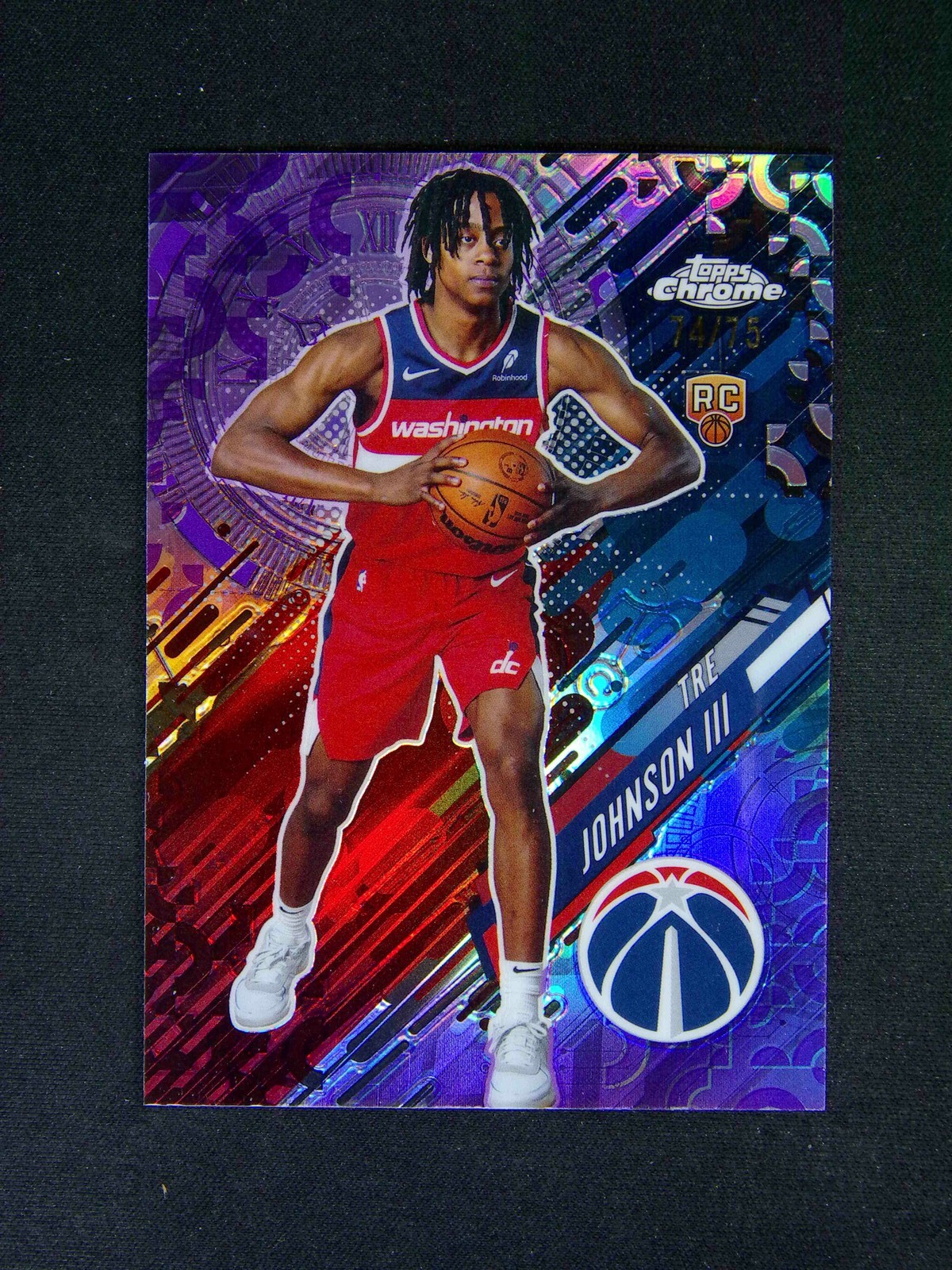 2025-26 Topps Chrome Tre Johnson III RC Rookie Go Time Refractors Purple /75