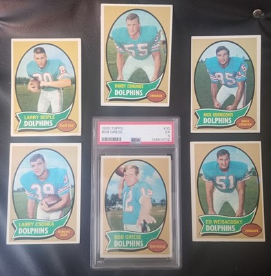 1970 Topps Miami Dolphins 6 Karten Near Team Set mit PSA 5 EX Bob Griese HOF