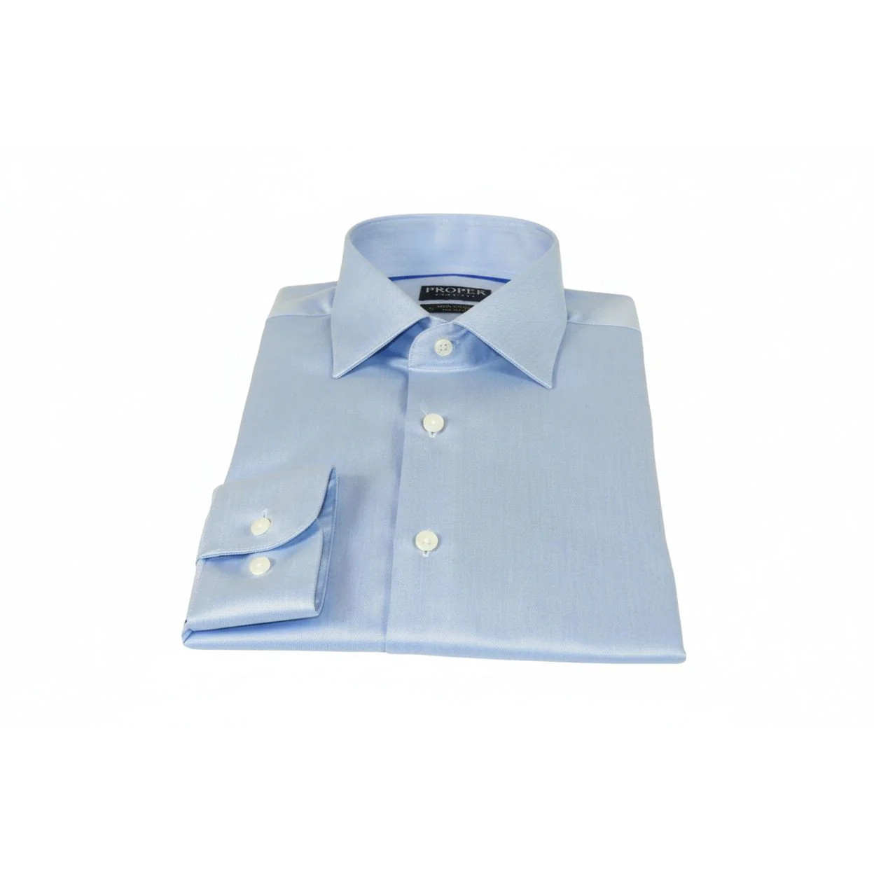 Men's Shirt Christopher Lena PROPER 100% Cotton Wrinkle Free p720ttsr Blue Slim