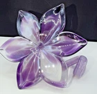 In the Style of Murano Purple Swirl Art Glass Petal Flower 6 Petal