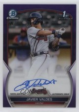 2023 Bowman Chrome Prospect Purple Refractor 214/250 Javier Valdes Auto 04cw