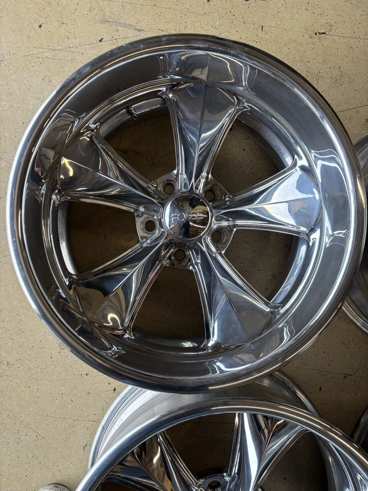 4 - 18x9 and 18x10 Foose F201 Polished Nitrous Staggered Custom WHEELS  W12001 - Image 3 of 4