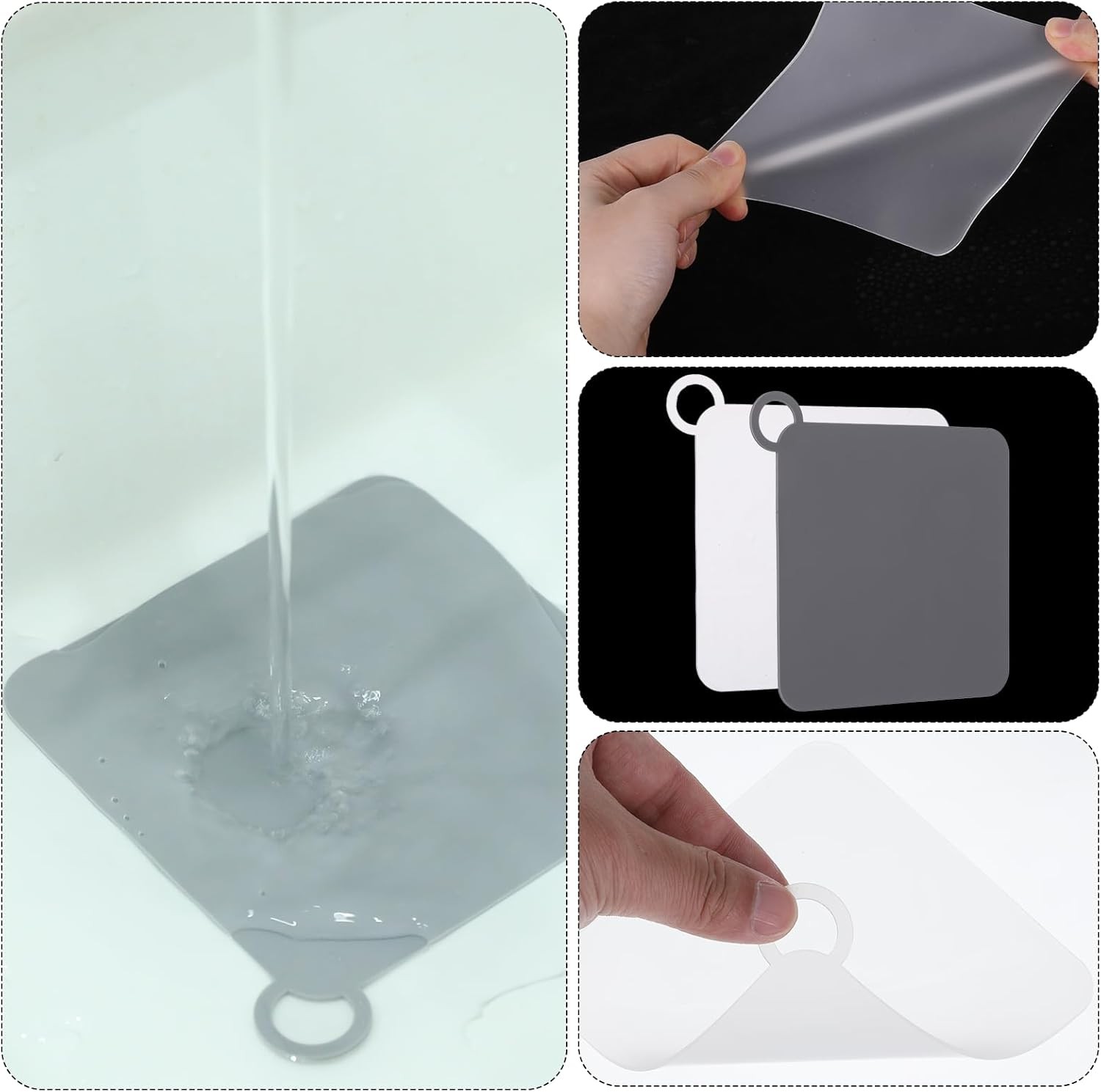 6 PCS Silicone Floor Drain Covers Anti-Odor Mats for Bathroom Kitchen