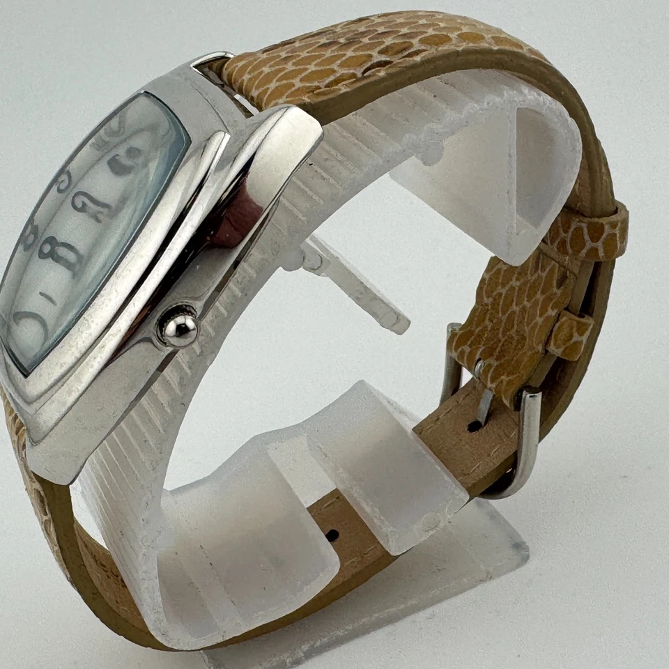 Gossip Quartz Watch Lady Silver Barrel MOP Dial Leather Japan Analog New Battery - Image 4 of 4