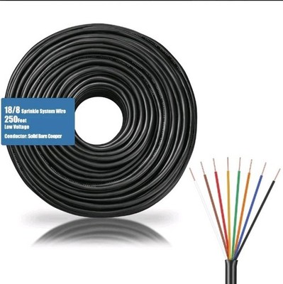 18/8 Sprinkler Wire, 250ft 18 Gauge 8 Conductor Solid Irrigation Wire Cable
