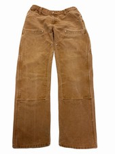 Carhartt WB136-BRN Womens Double Knee Work Pants Dark Brown 6x32 Faded Fit 28x30